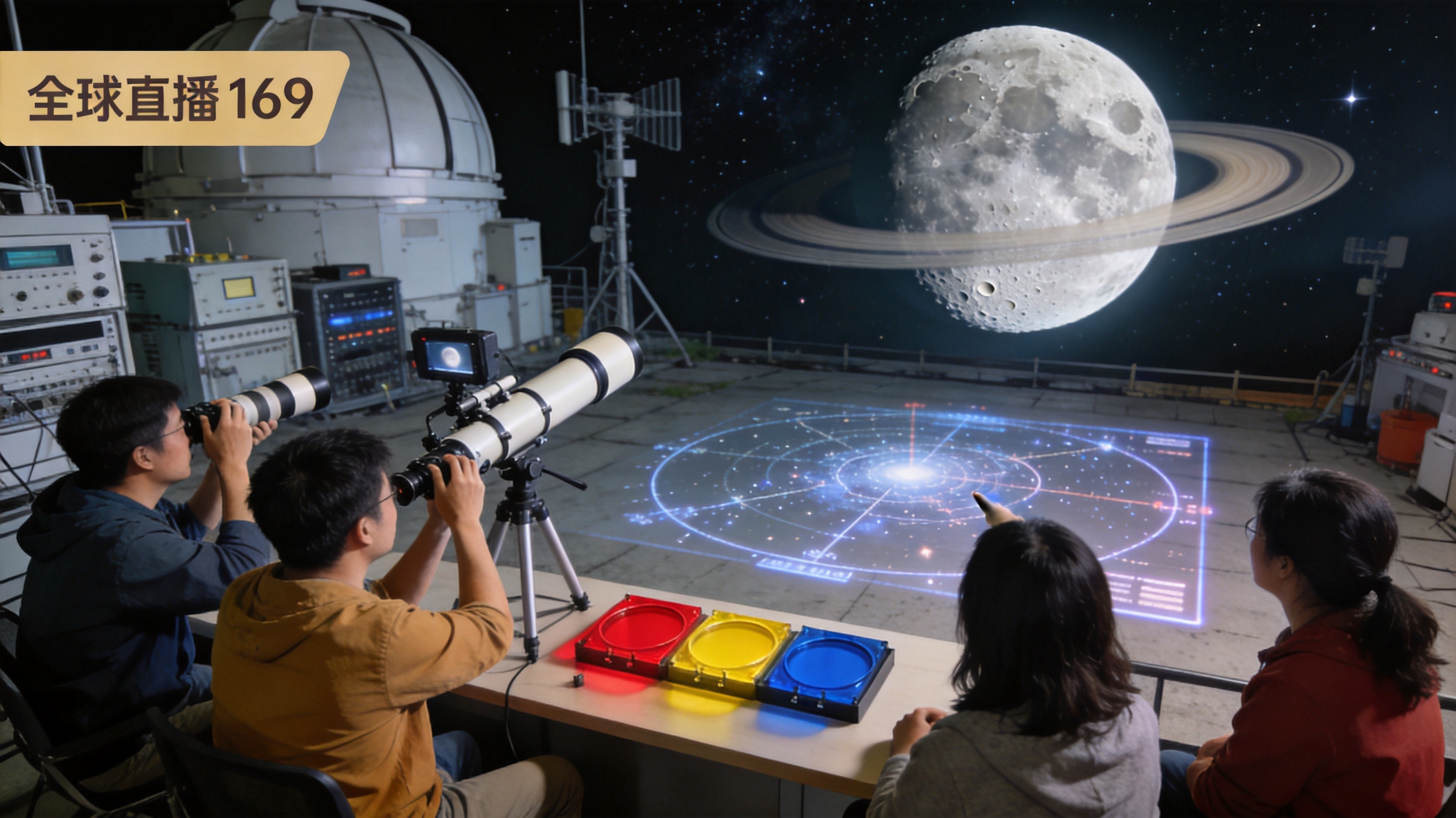 星空官网平台高清直播画面展示月面和行星实时观测